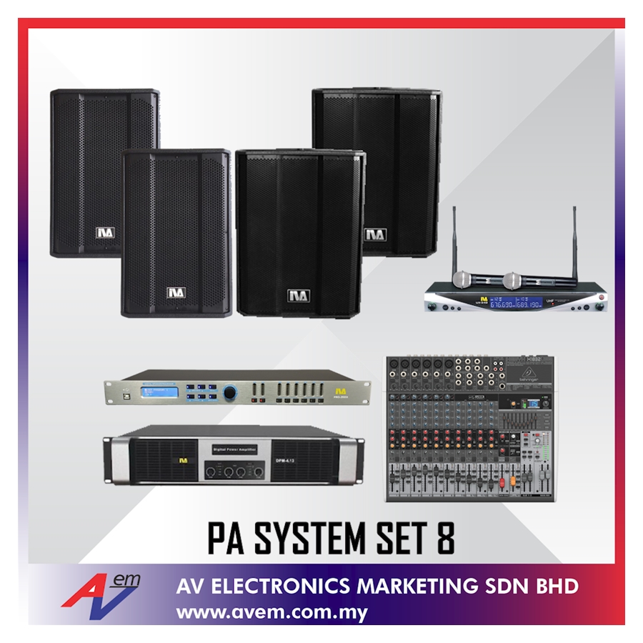 IVA - PA SYSTEM SET 8 (PA System For Live Band, PA System For Live Venue, PA System For Cafe, PA System For Bar & Bistro, PA System For Hotel, PA System For School)